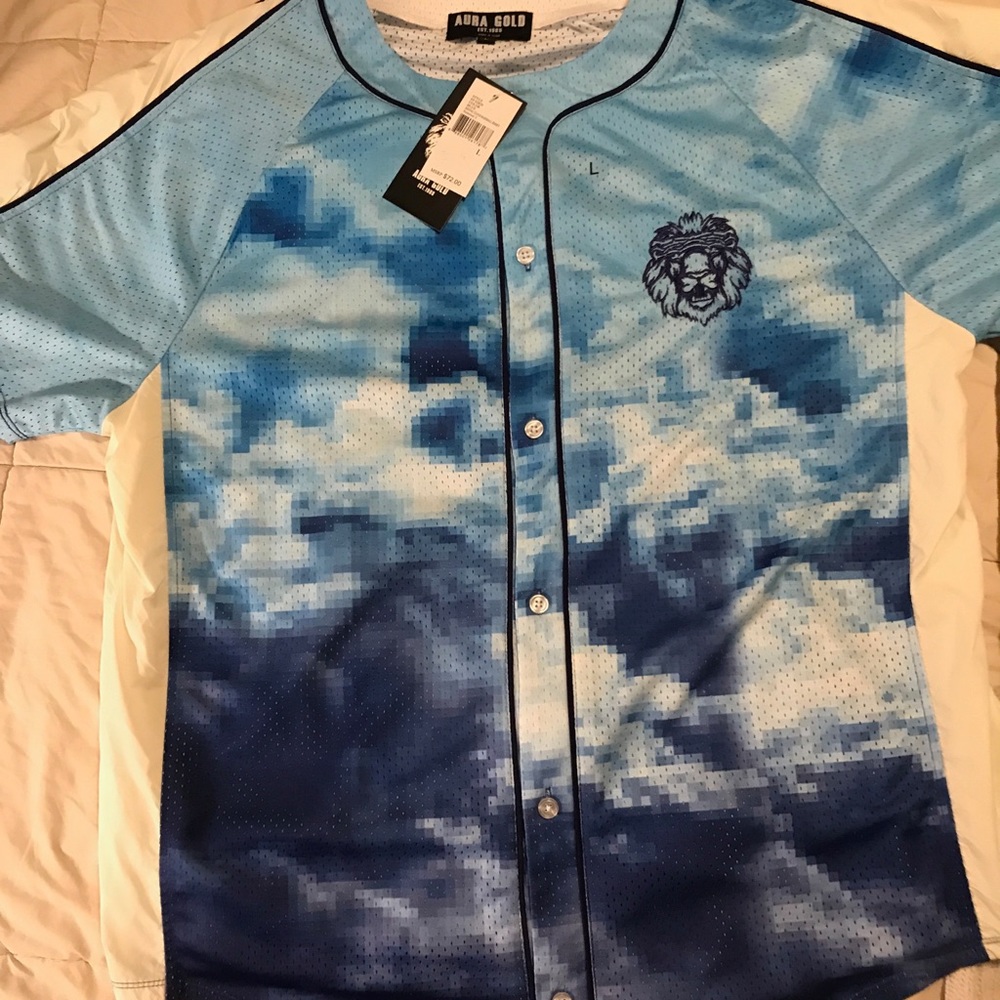 Baseball jersey blue and white